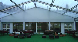 Clear roof and astro turf flooring